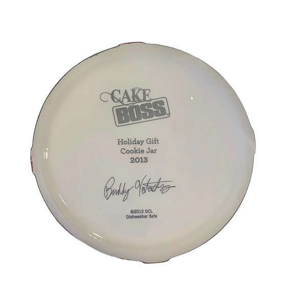 Cake Boss Christmas Ceramic Cookie Jar Green/ Red Limited Edition 2013 - Picture 8 of 14